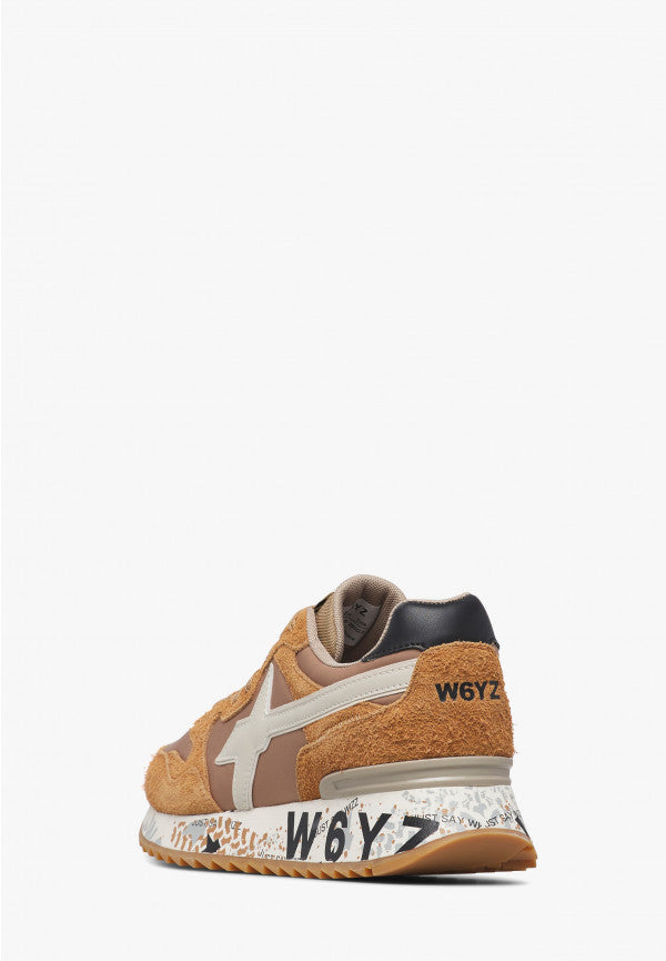 W6YZ Yak-M 2015185 47 sneakers uomo marrone beige suede