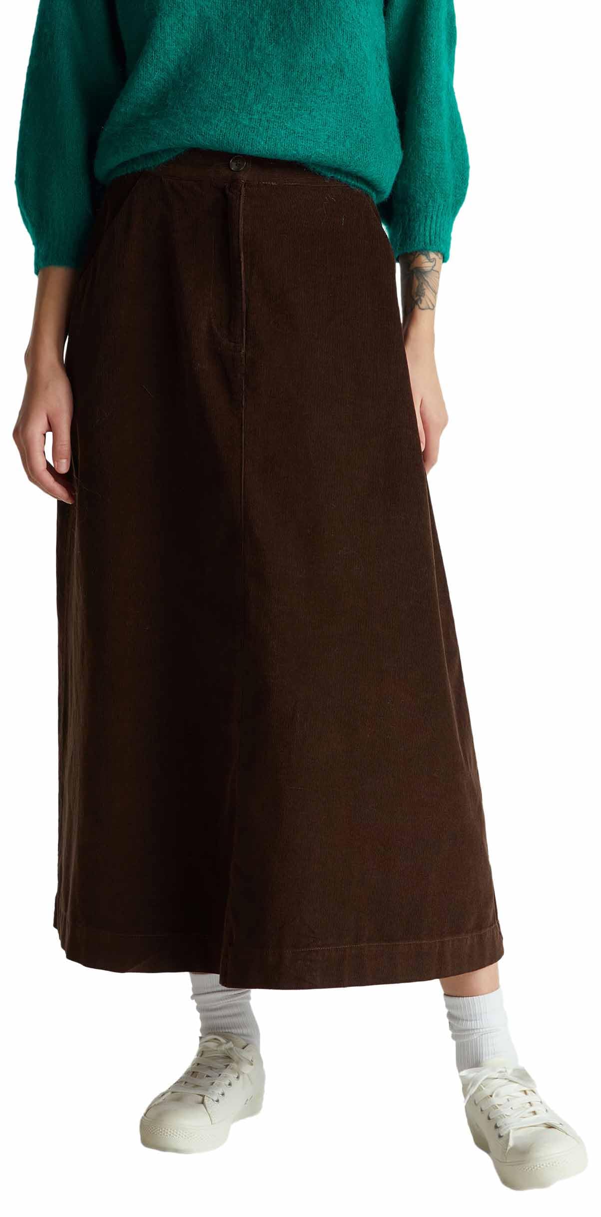 Benetton Gonne Gonna Midi Velluto Mille Righe