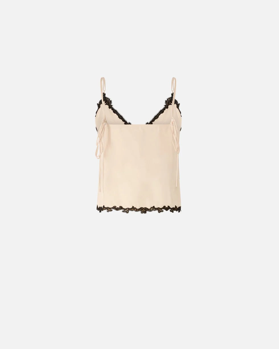 Pinko Canazei 106893 A3AV top donna cipria nero pizzo