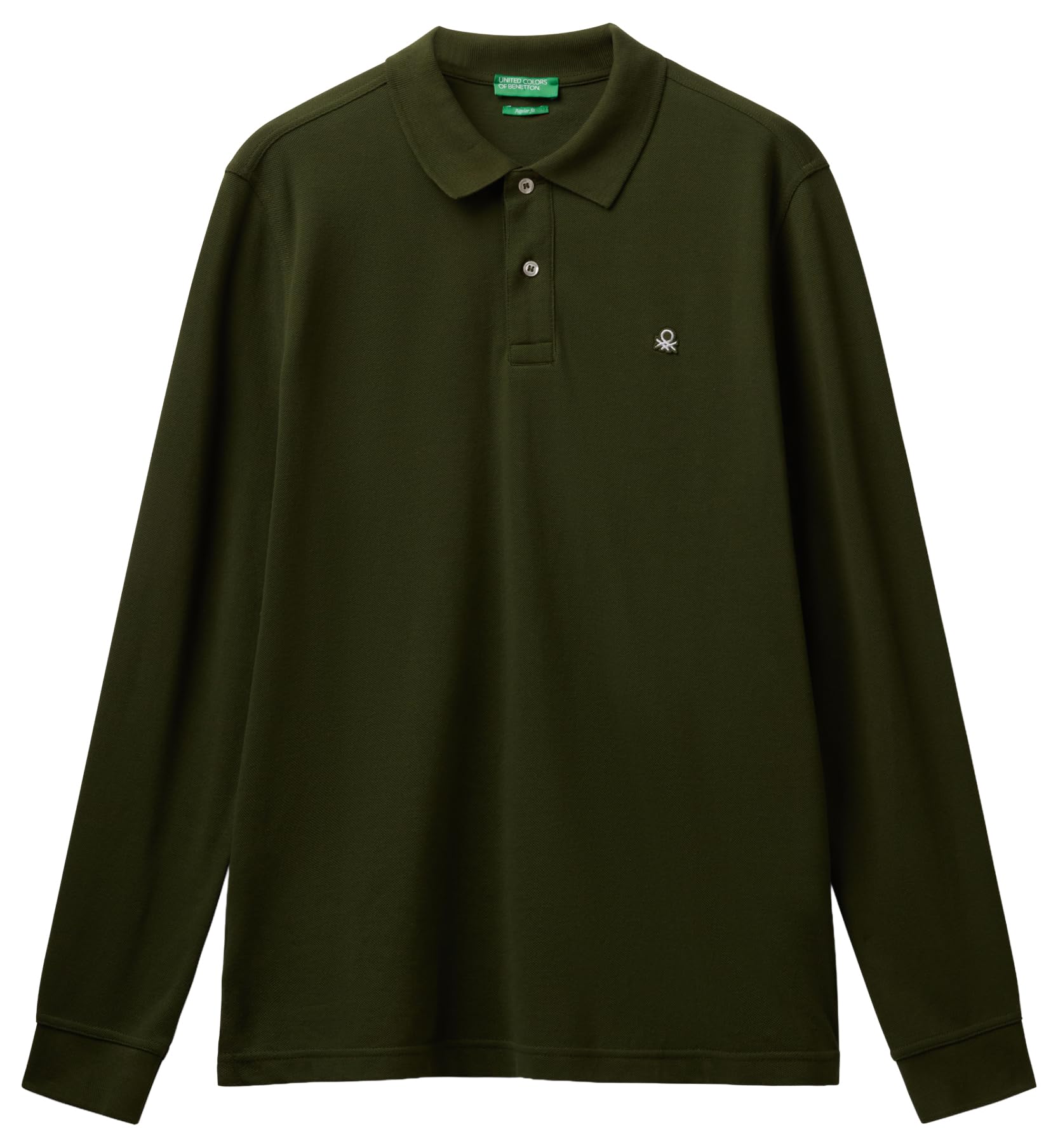 Benetton 3089j3204 polo uomo rossa manica lunga cotone
