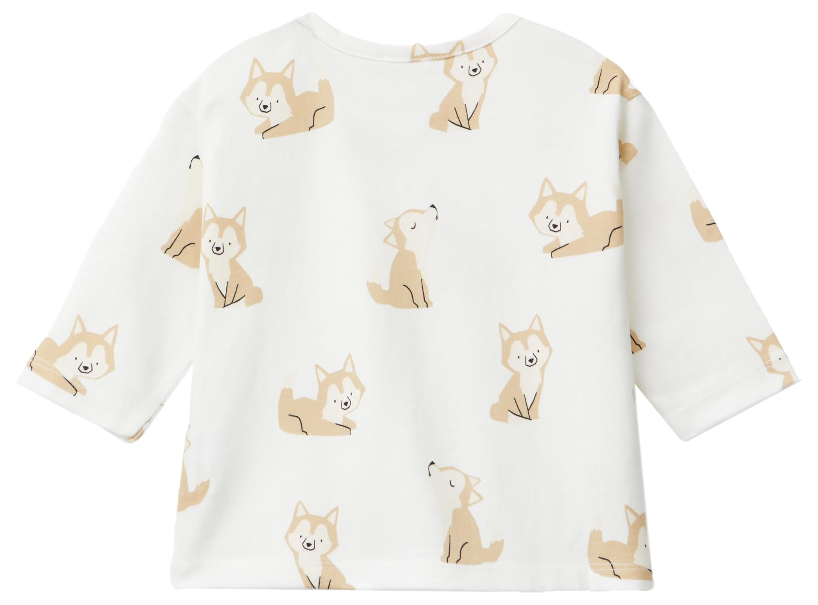 Benetton T-Shirt Bimbi Manica Lunga 74 Bianco