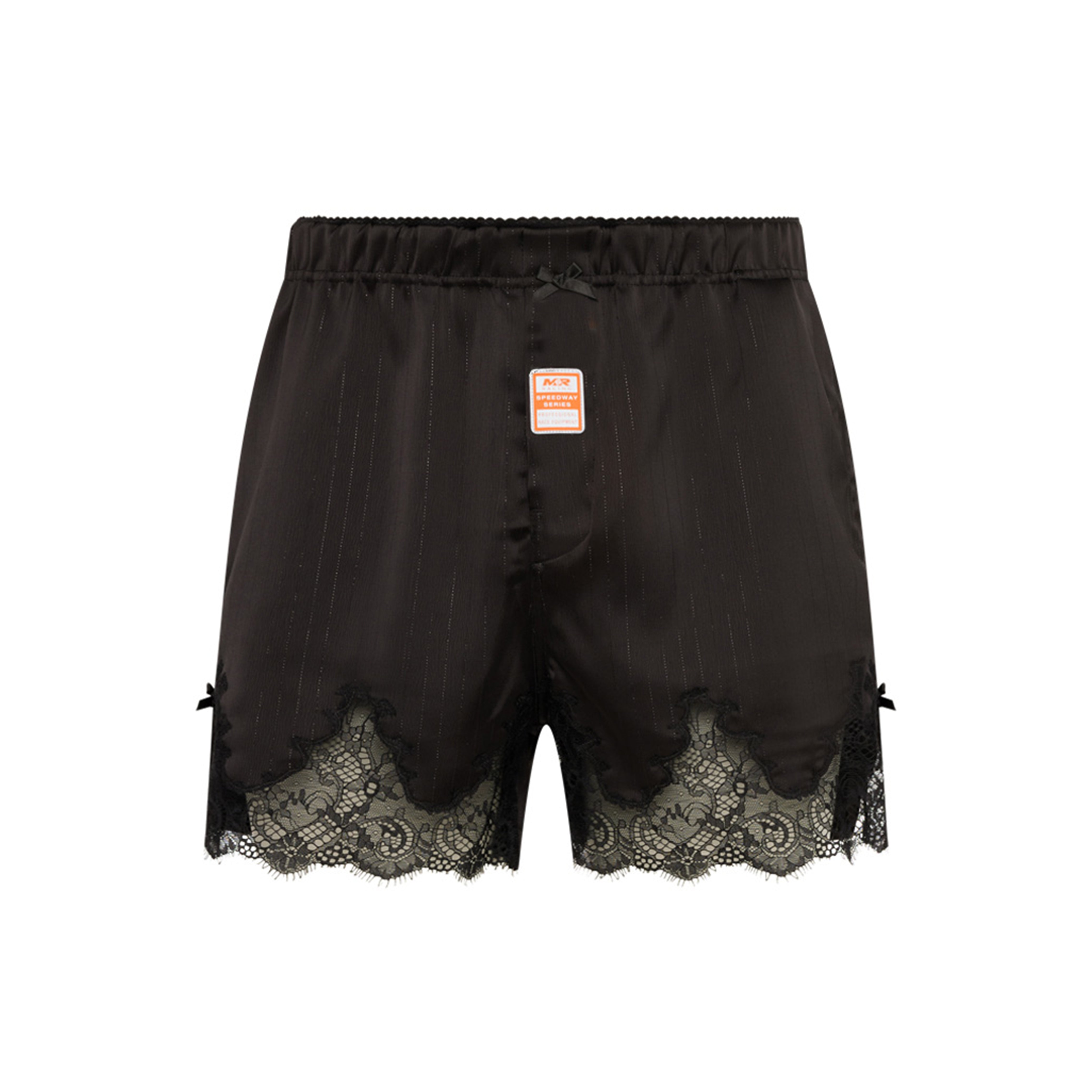 Martine Rose French Knickers shorts neri satin pizzo