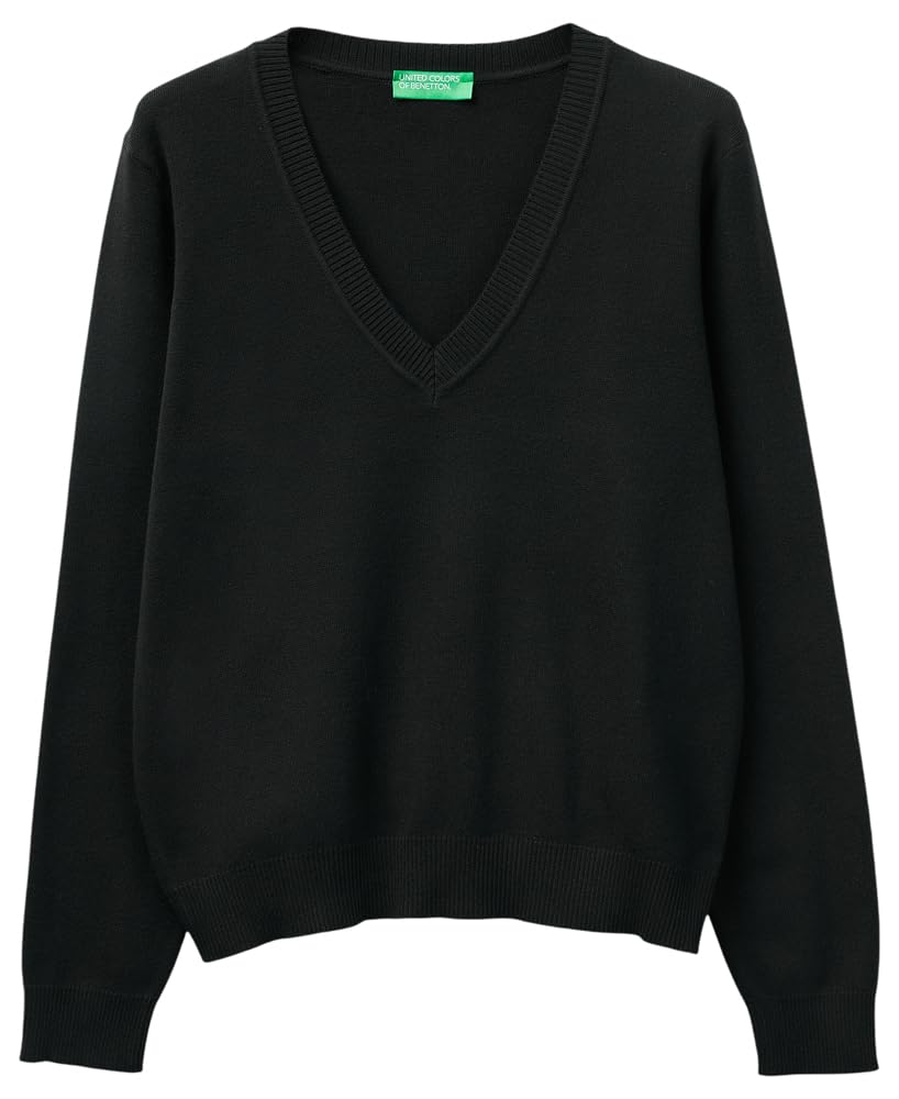 Benetton Maglieria Maglia Scollo V M/L maglione scollo a V tinta unita