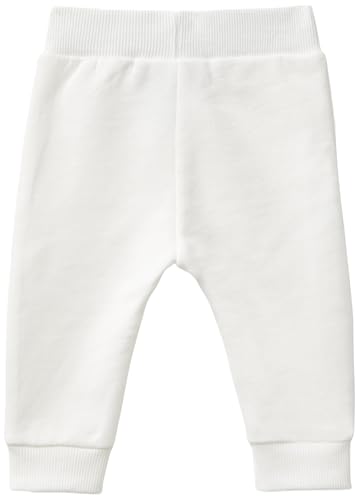 Benetton Pantaloni Felpa Bimbi 50 Bianco Ricamo Coniglietto