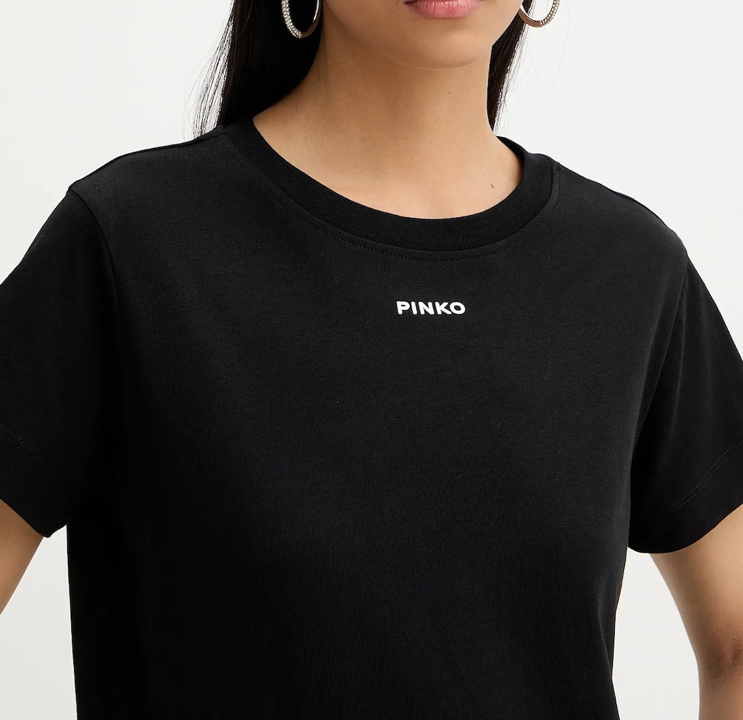 Pinko 100373 A34F T-Shirt Cotone Nero Donna Regular