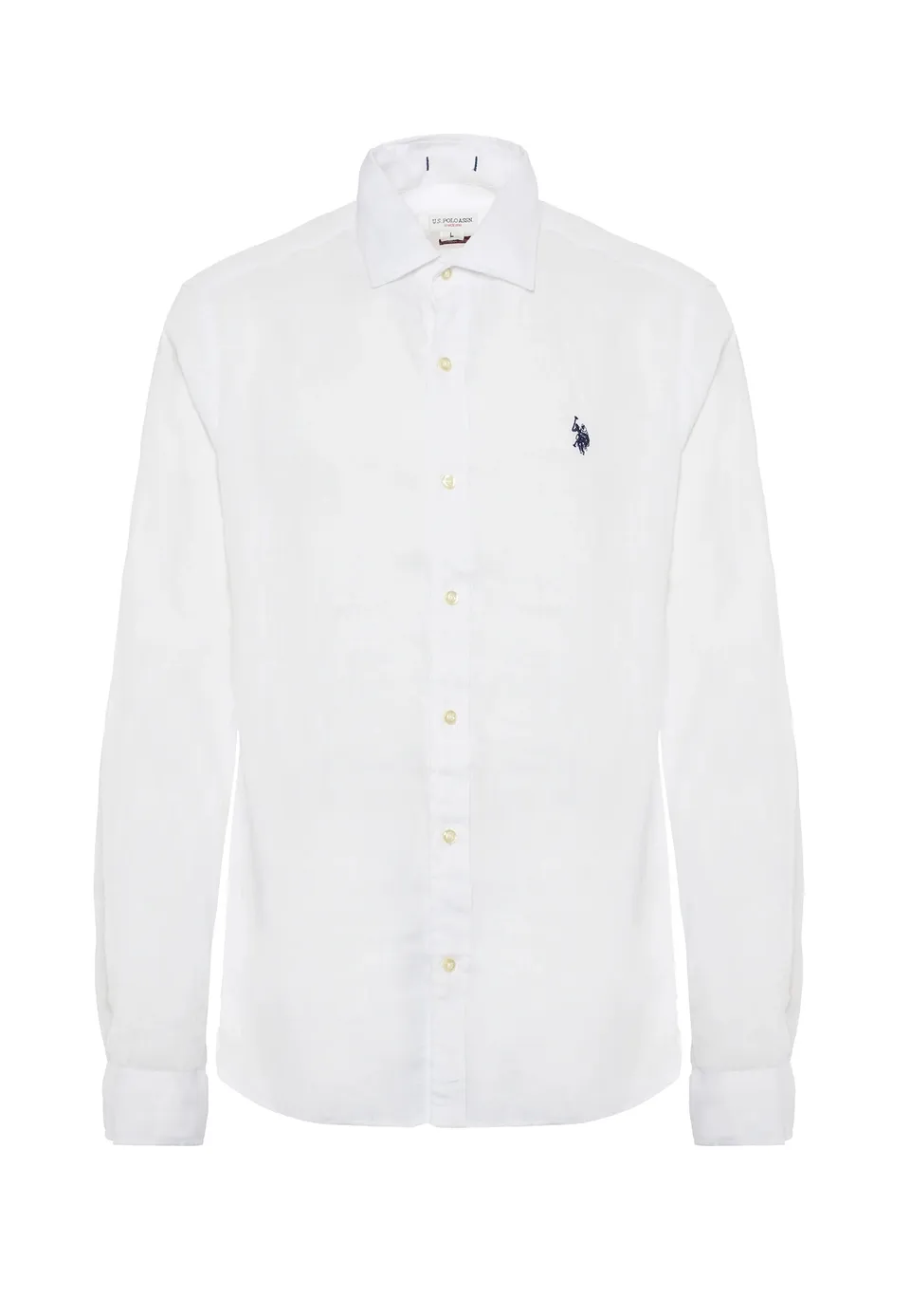 U.S. Polo Assn. US43104011 Camicia Lino Uomo Bianco Slim
