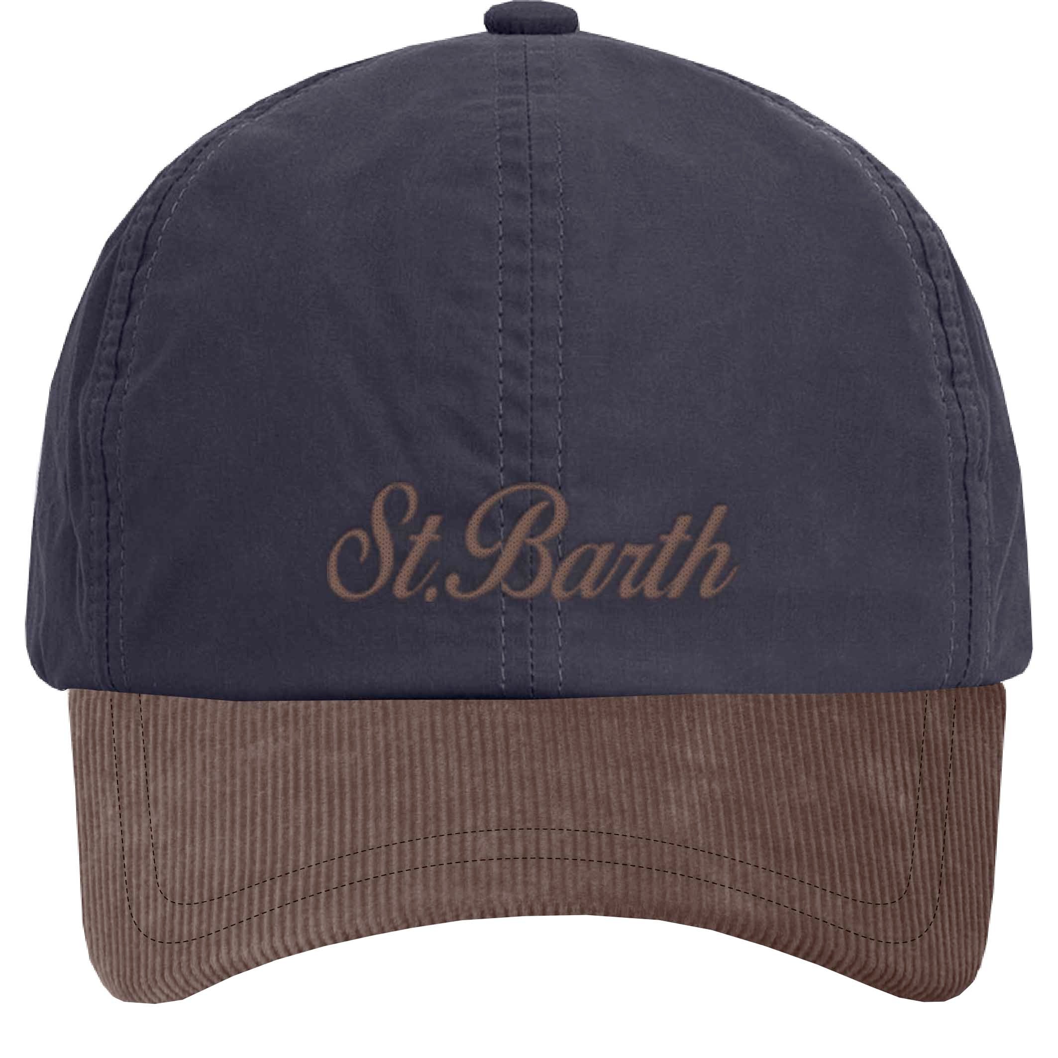 MC2 Saint Barth Baseball Wax Corduroy cappello Navy Marrone