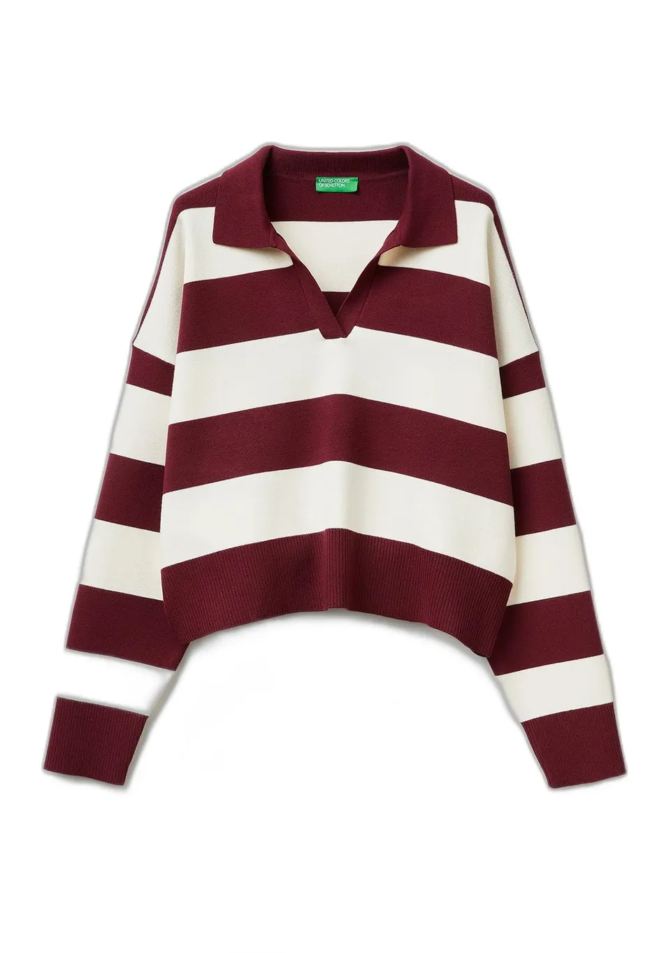 Benetton 1Z8CE301M Maglia Polo Rigata Multicolor M