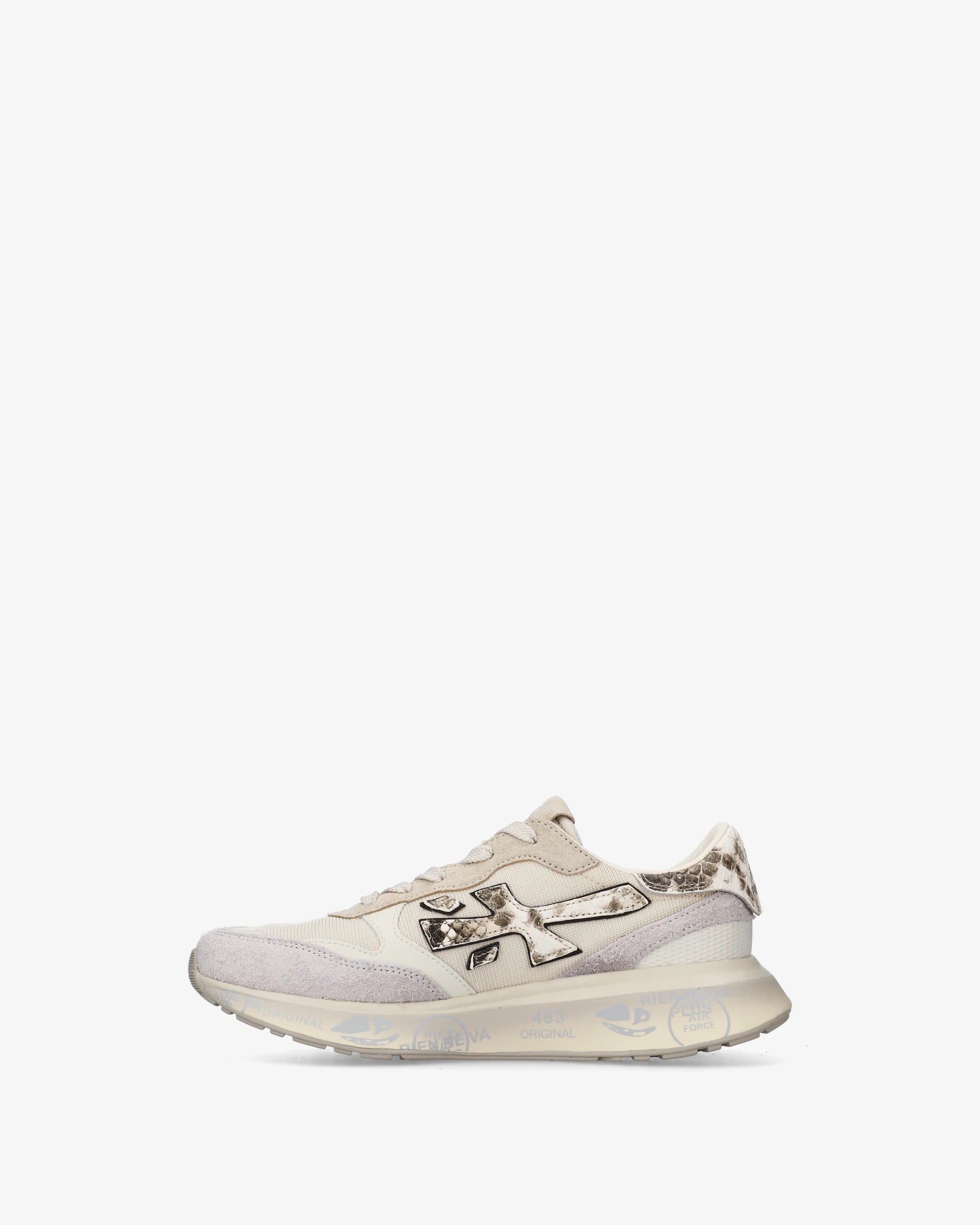 Premiata Lauryn 8183 sneakers nylon bianco beige suola 3cm
