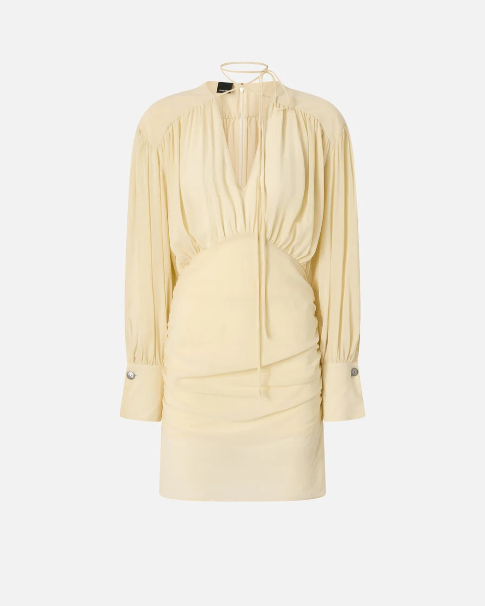 Pinko Apricena 106896 A3B2 abito corto giallo vaniglia