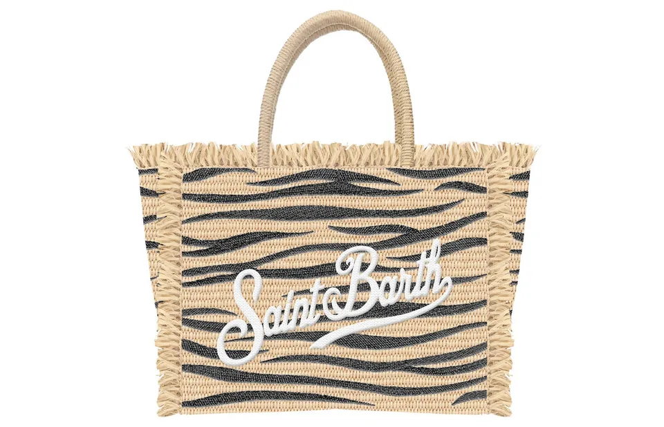 MC2 Saint Barth Vanity Borsa Mini Donna Zebra Beige Paglia