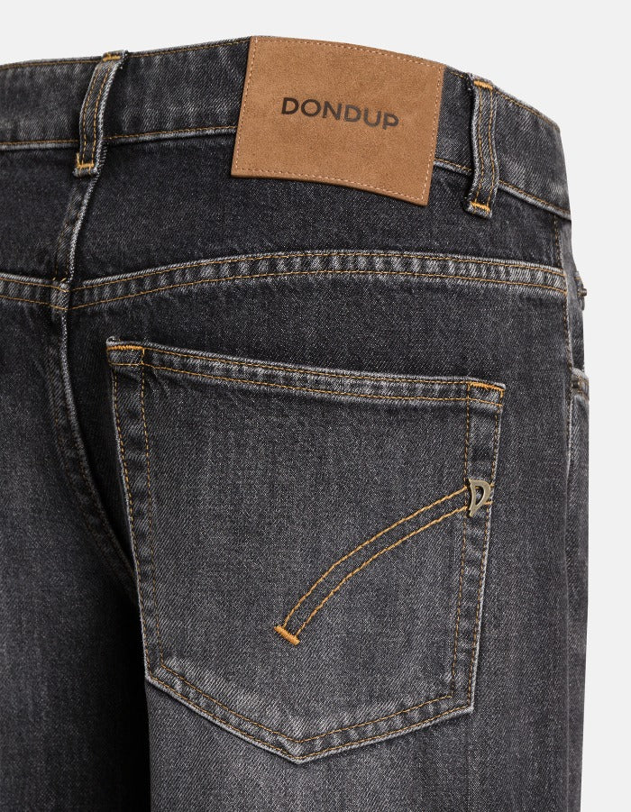 Dondup Marlen DP775 Wide Leg Jeans Donna Nero Stretch