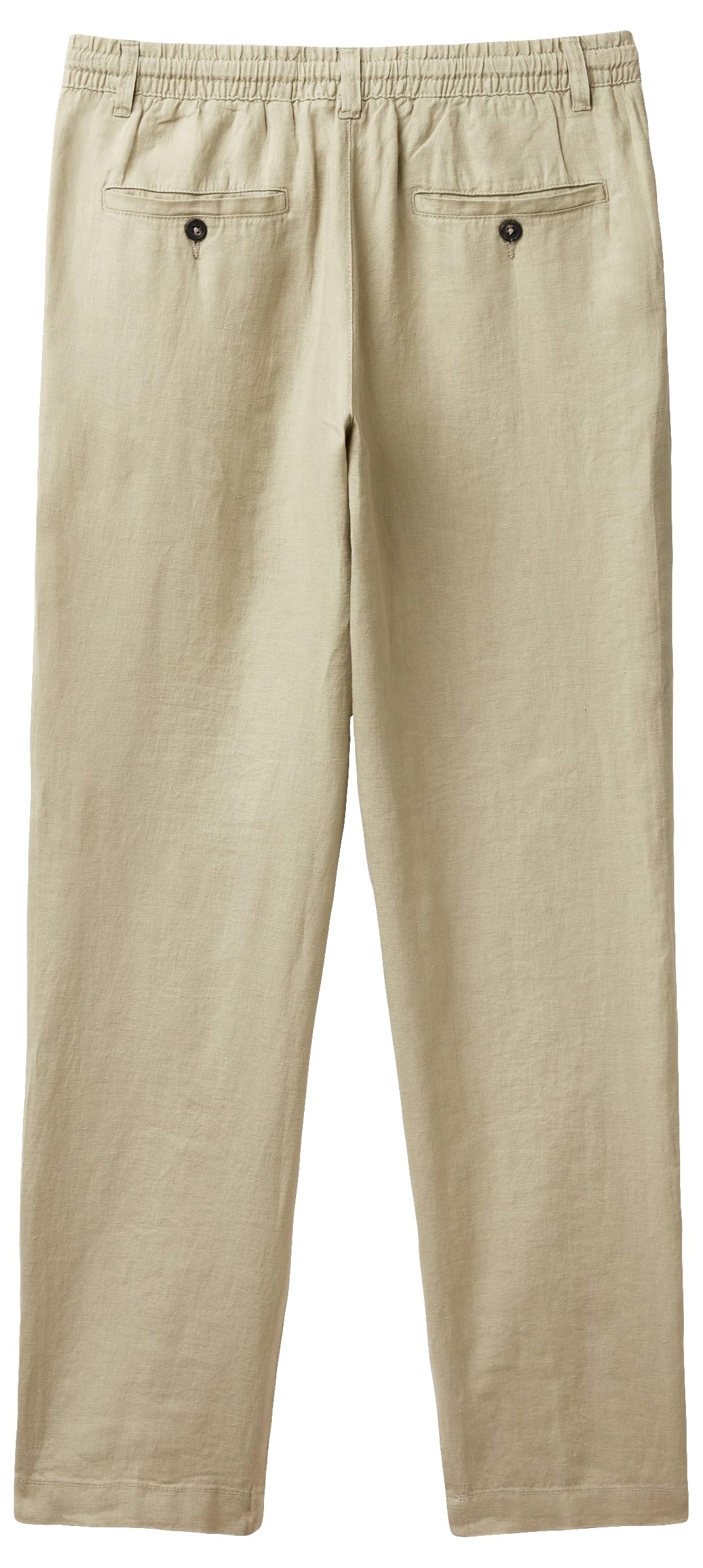 Benetton 4AGHUF00M Pantalone Uomo Verde Militare 42 in Lino