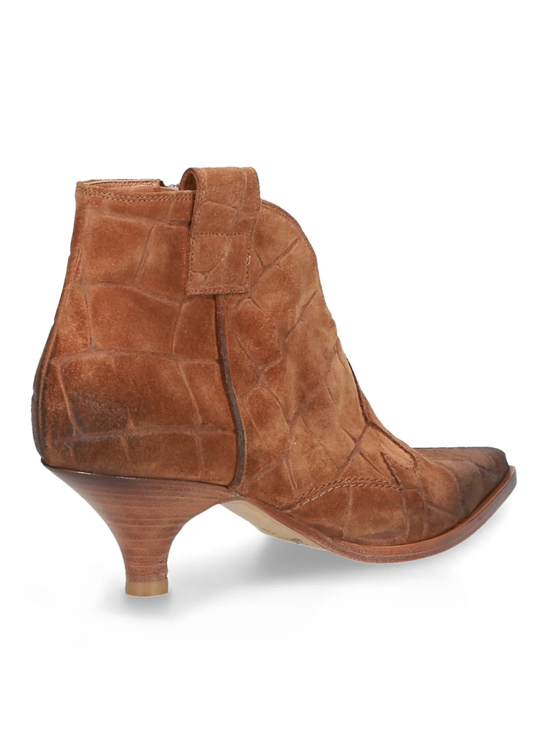 Elena Iachi E4558 Tronchetto Suede Tan Tacco 5 cm