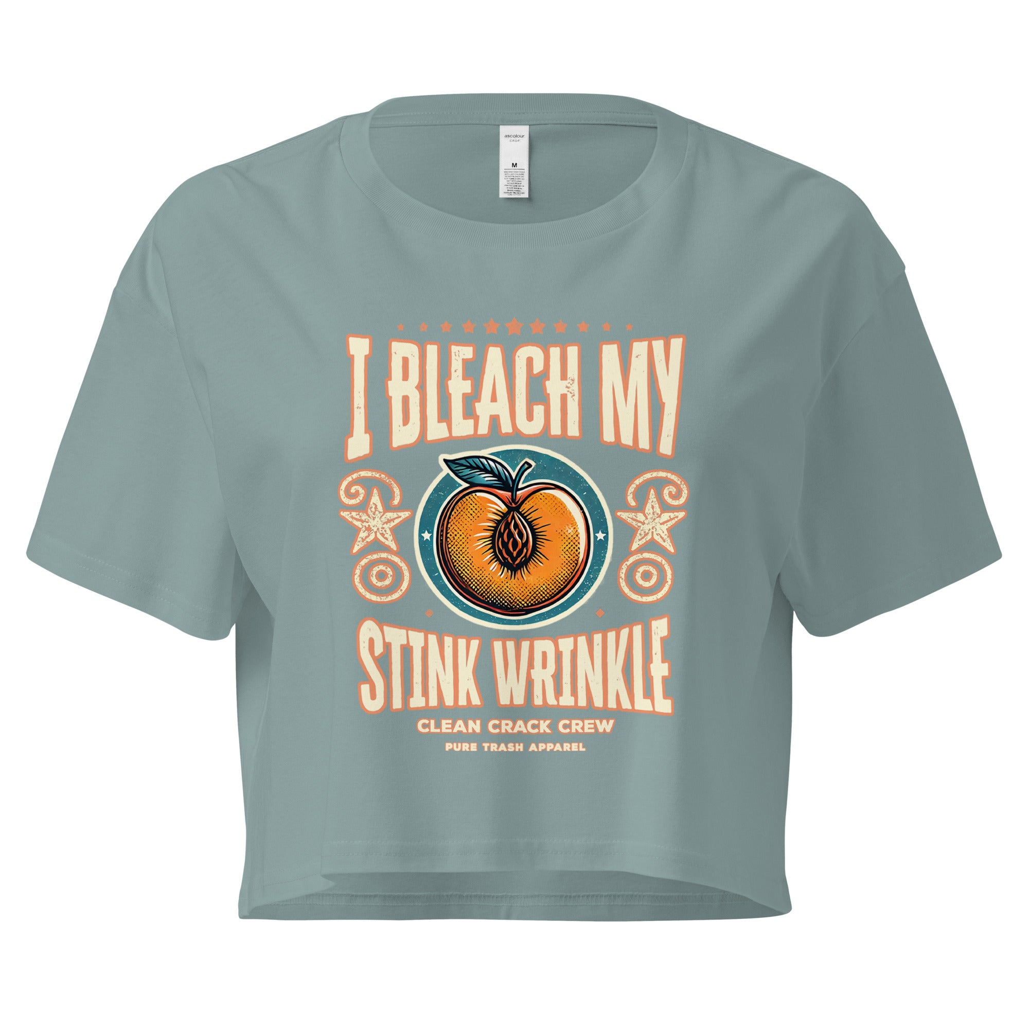 Pure Trash I Bleach My Stink Wrinkle Crop top donna nero