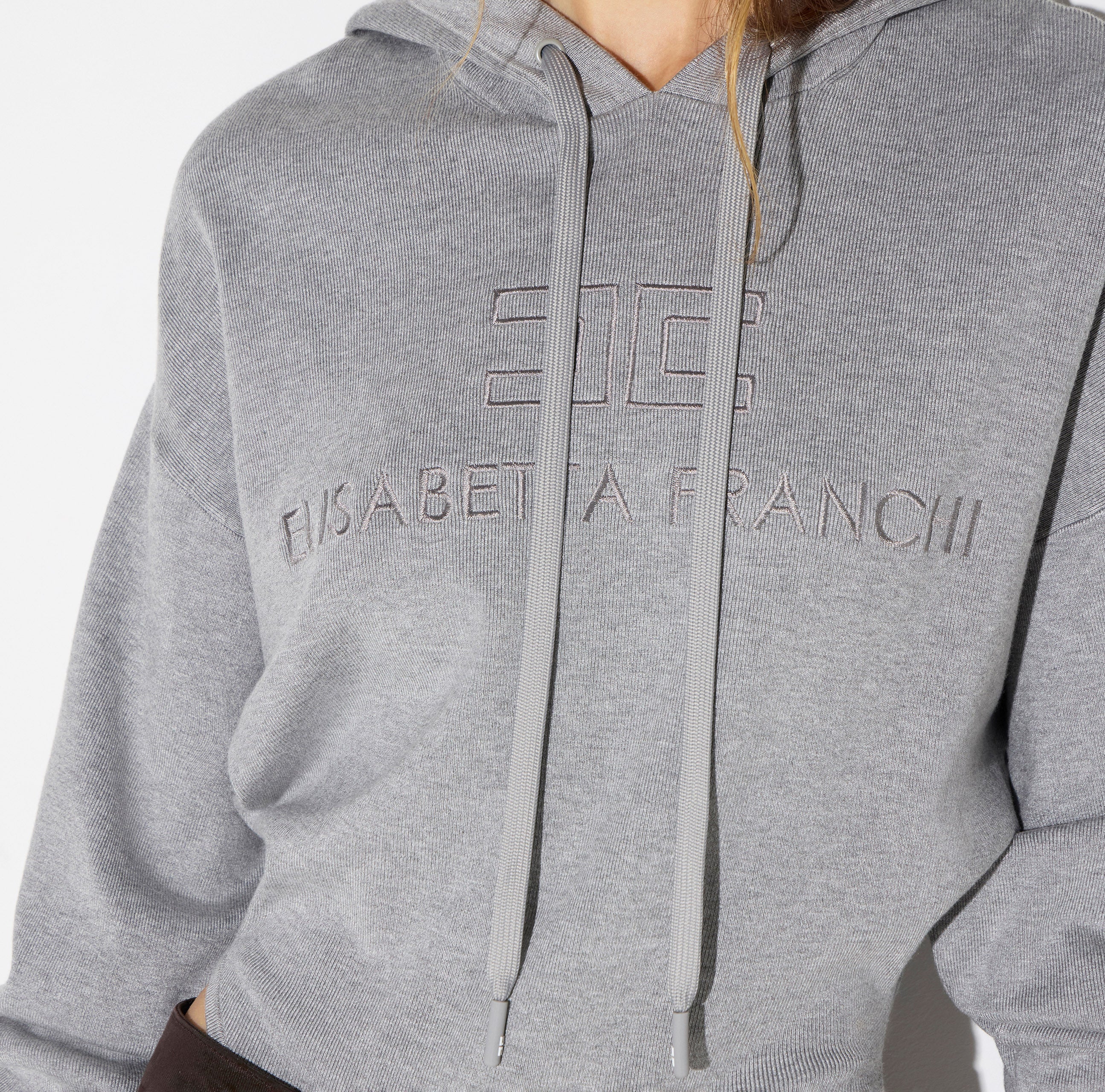 Elisabetta Franchi BK87S66E2 Body Maglia Grigio Melange Donna