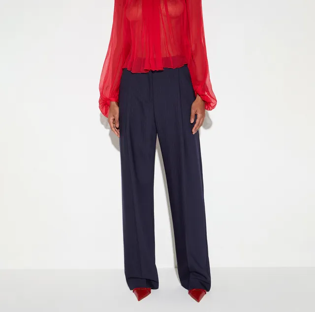 Elisabetta Franchi PA17666E2 pantalone palazzo blu notte taglia 40
