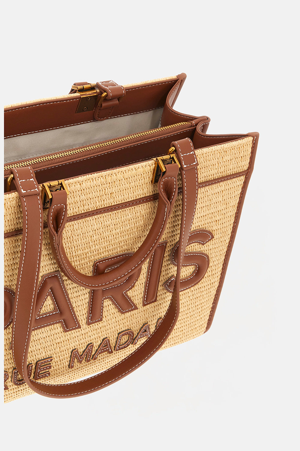 Rue Madam 1533 Iconique Tote borsa paglia brown tracolla