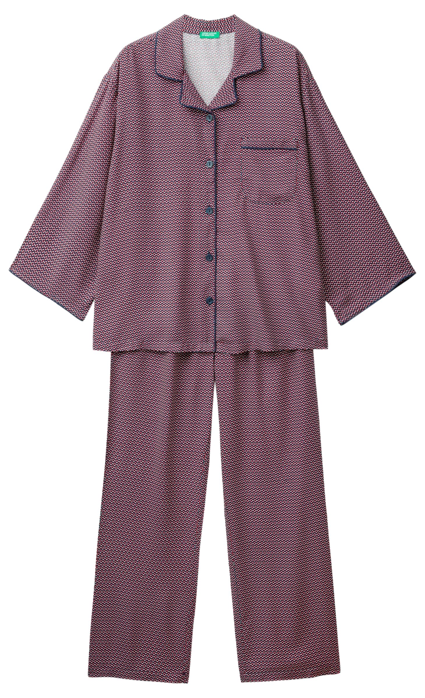 Benetton pigiama donna L set maglia pantalone casual