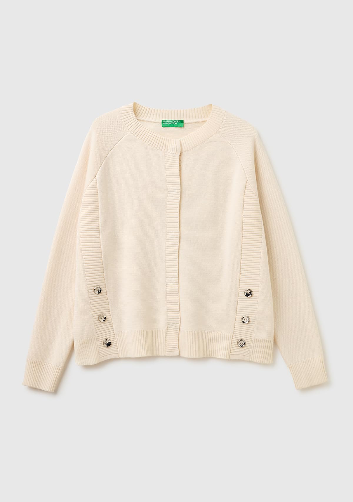 Benetton Maglieria 1j9yd10g0 Cardigan Donna XS Bianco