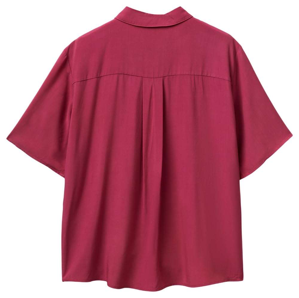 Benetton 5WPWDQ0B1 Camicia Donna Rosa XXS Viscosa