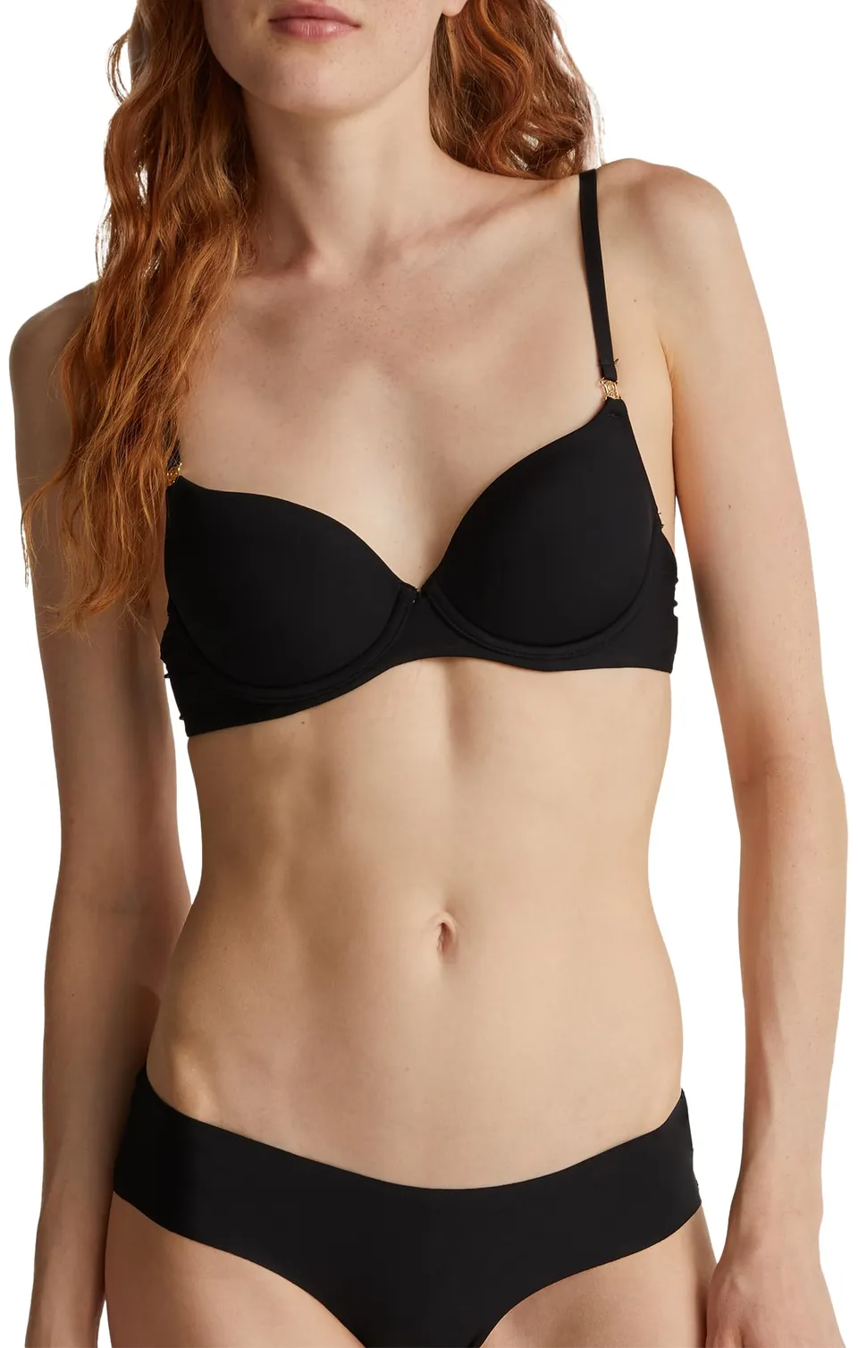 Benetton Reggiseno Donna Imbottito Nero Coppa B