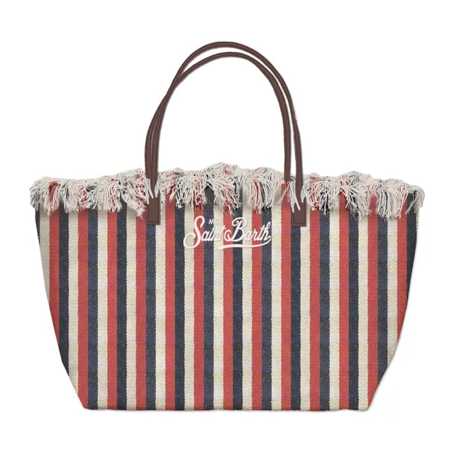MC2 Saint Barth City Bag Fringe Mid 01108L Borsa Navy/Rosso