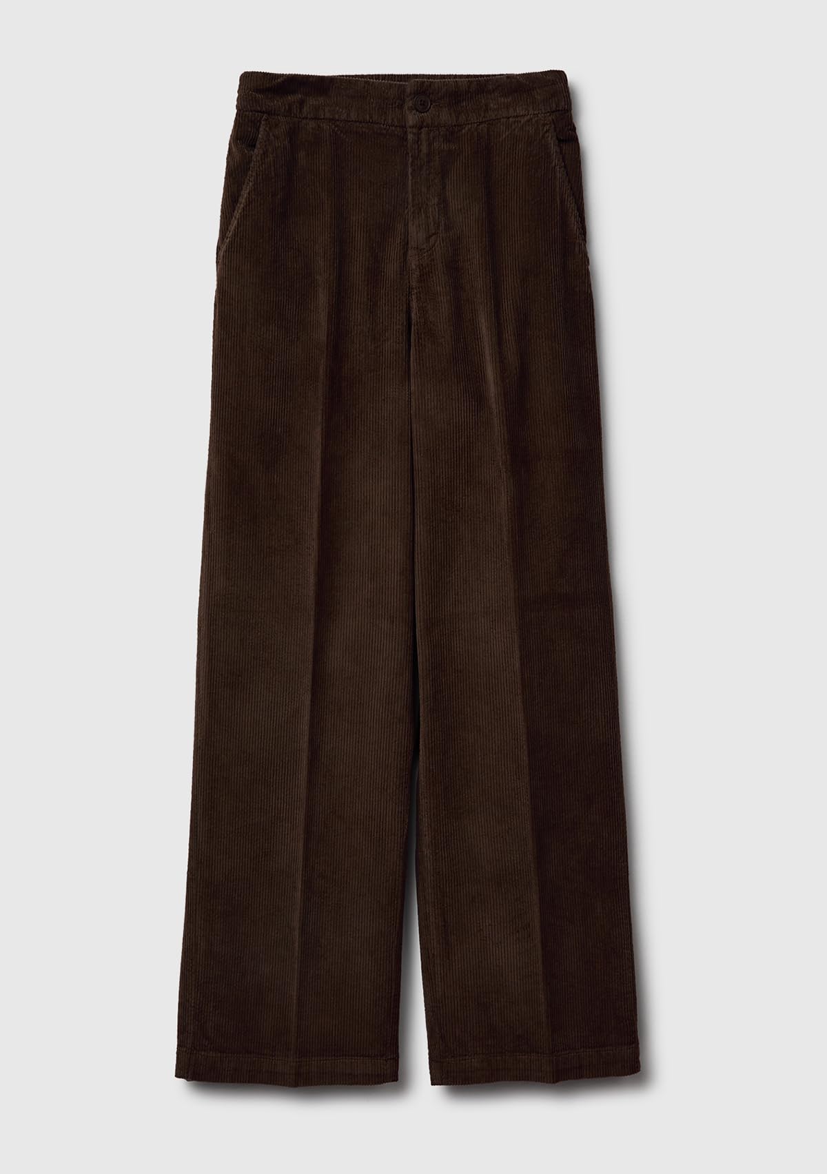 Benetton pantalone donna velluto stretch gamba larga