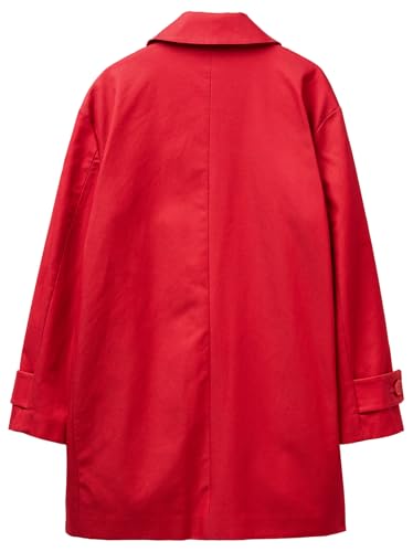Benetton 2X2LDN098 Cappotto Donna Rosso in Cotone Regular Fit