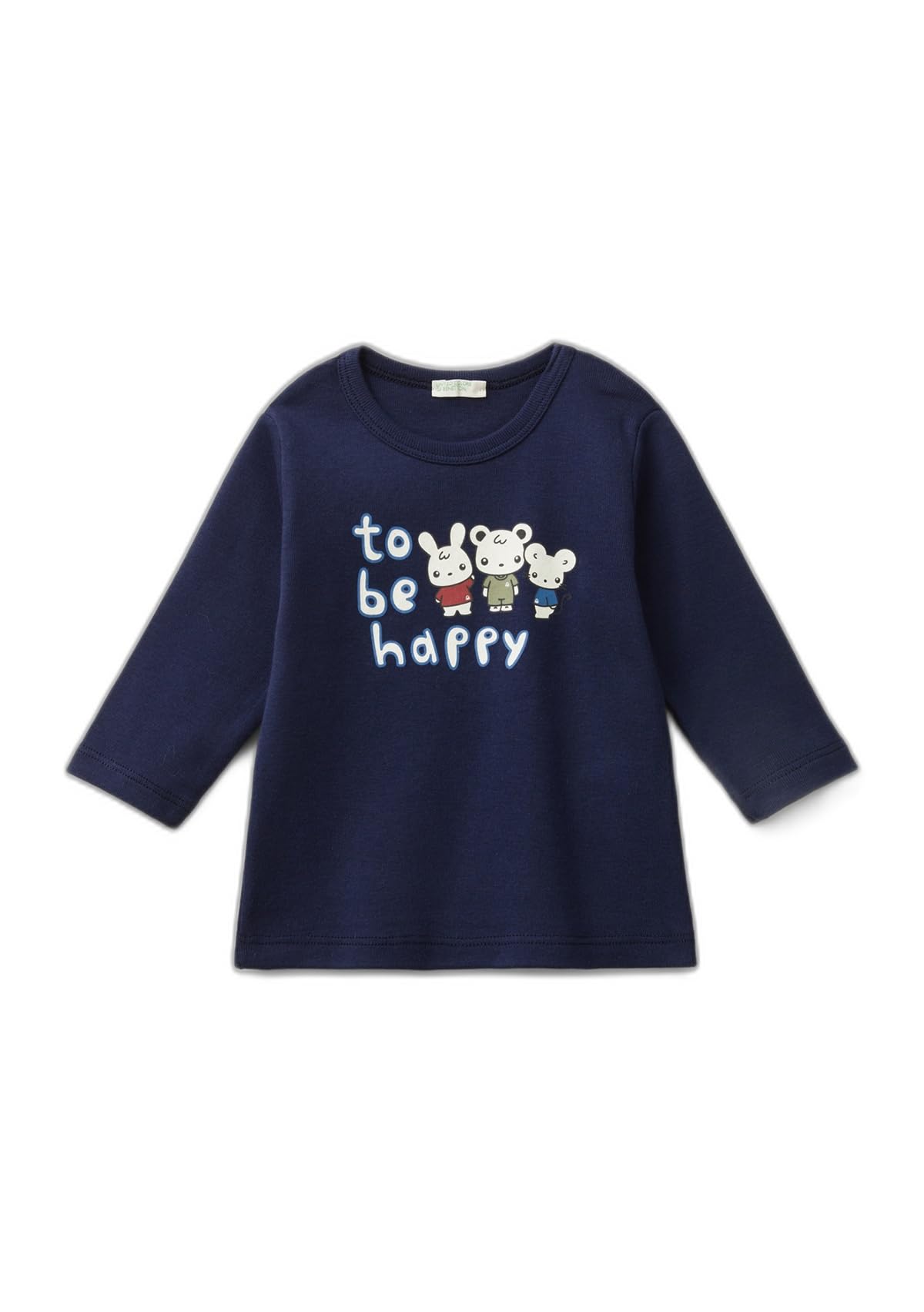 Benetton 3I9WA1057 t-shirt bimbo manica lunga girocollo cotone