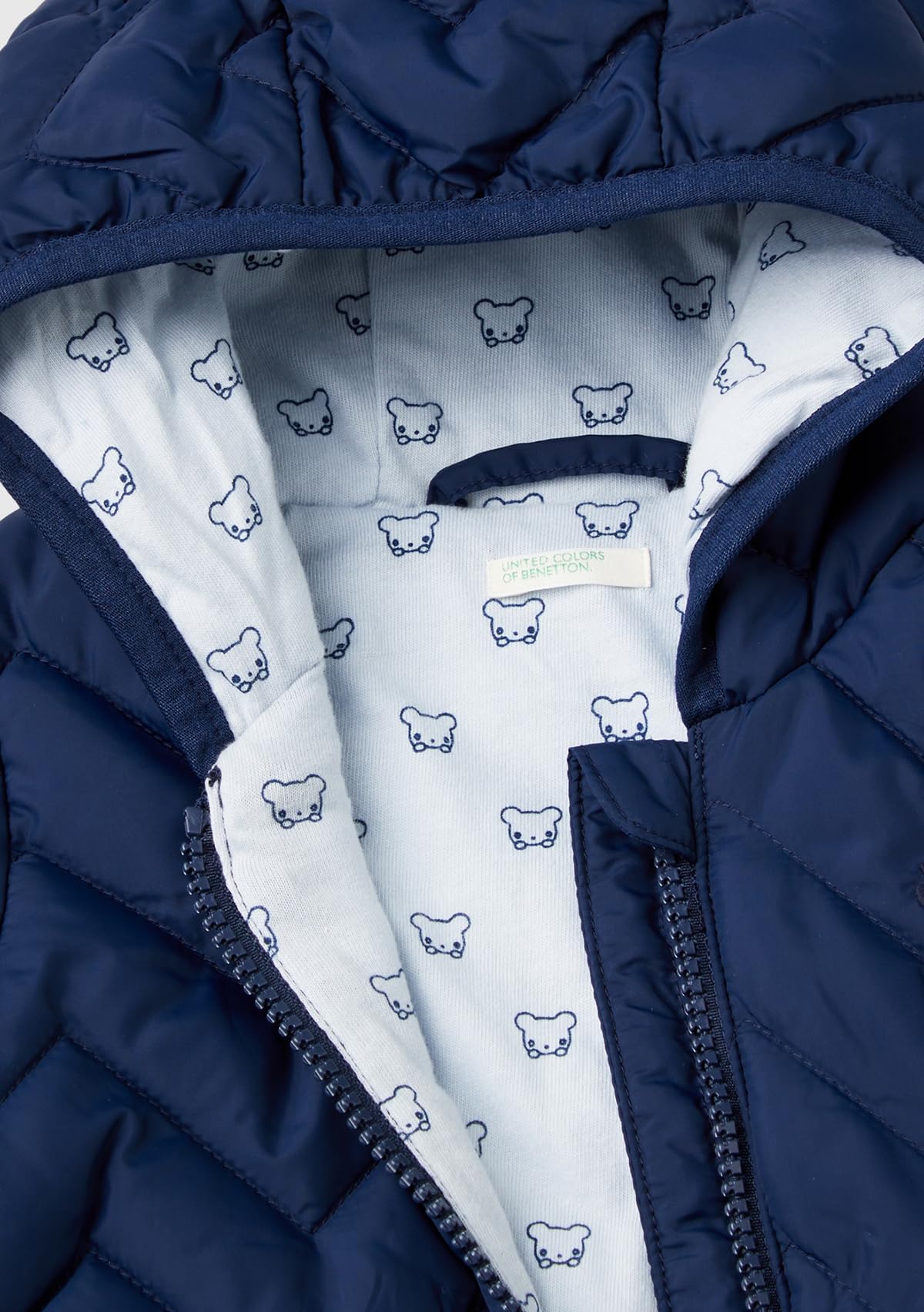 Benetton Giacca Bimbi Giubbotto Blu 56 Imbottito