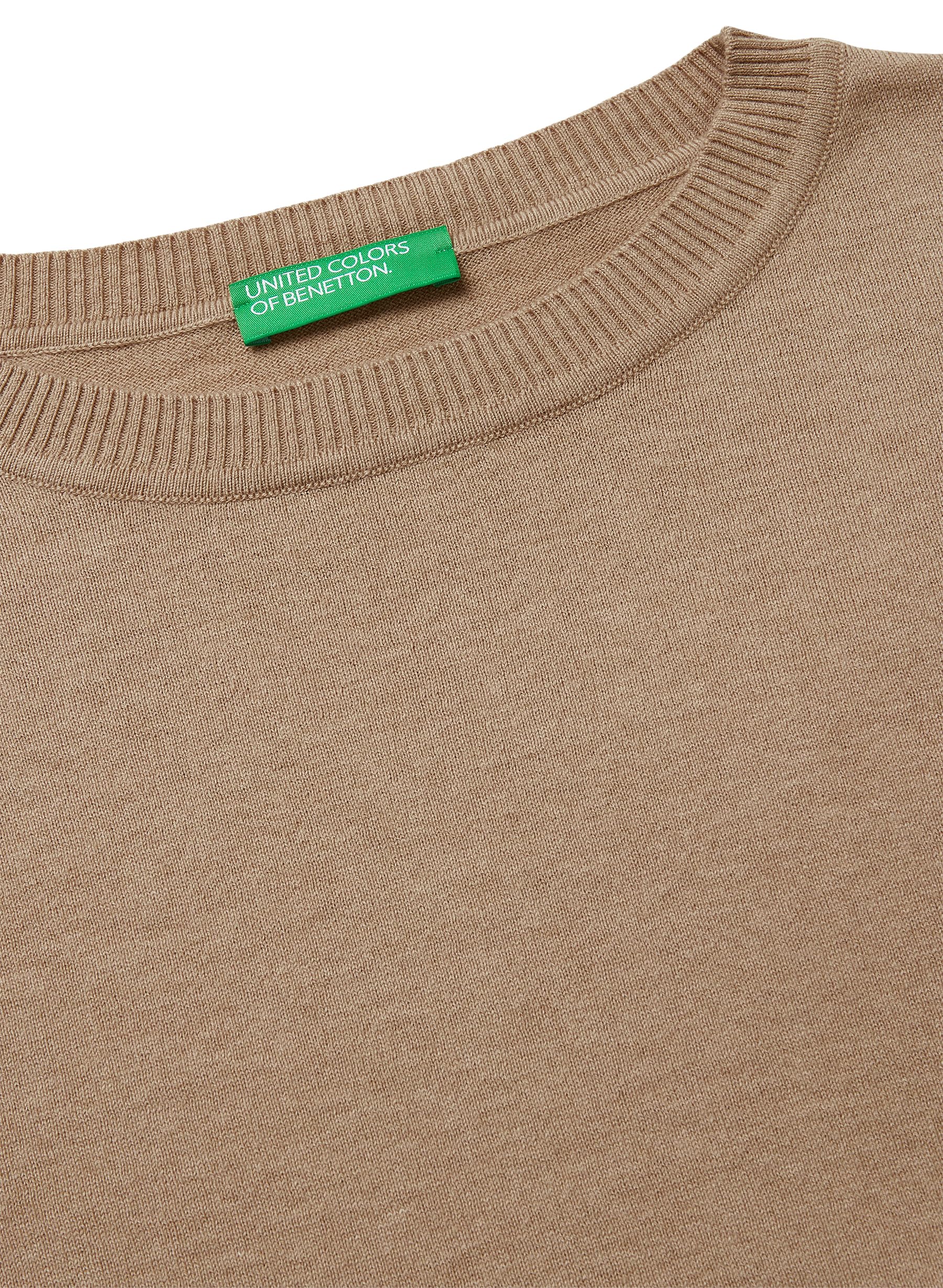 Benetton Maglieria Maglione Girocollo Boxy Manica 3/4
