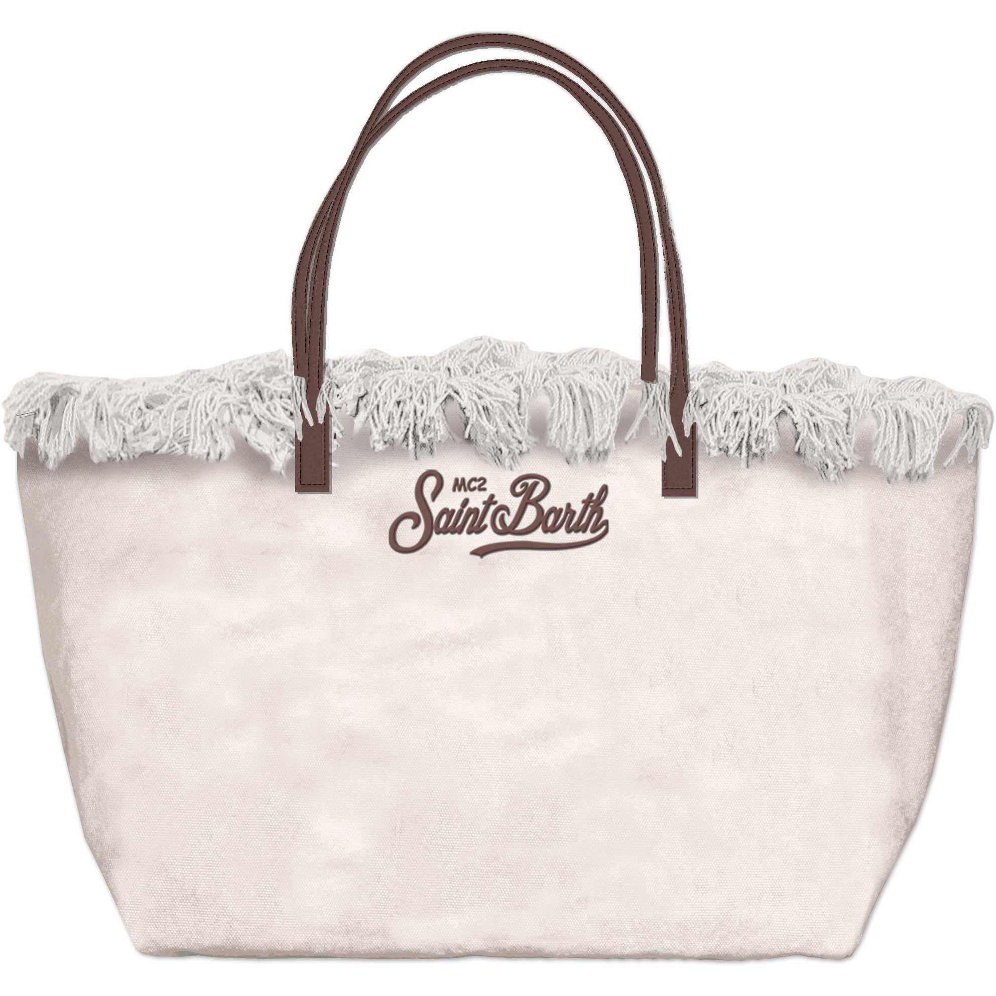 MC2 Saint Barth City Bag Fringe 00302L borsa bianco canvas