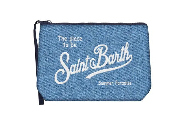 MC2 Saint Barth Aline Denim Pochette Blu Chiaro Cotone