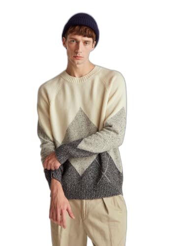 Benetton 1NGVK10B2 Maglione Uomo XS Girocollo Rombi