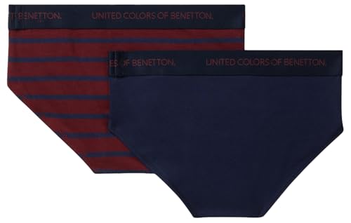 Benetton Intimo Set 2 Slip righe cotone elasticizzato