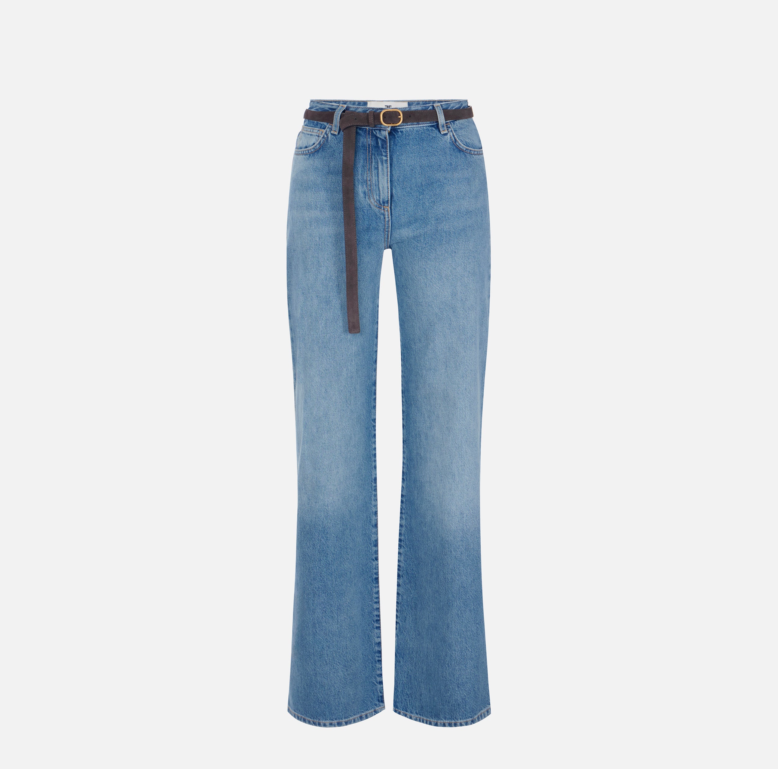 Elisabetta Franchi PJ20N66E2 jeans palazzo donna blue vintage