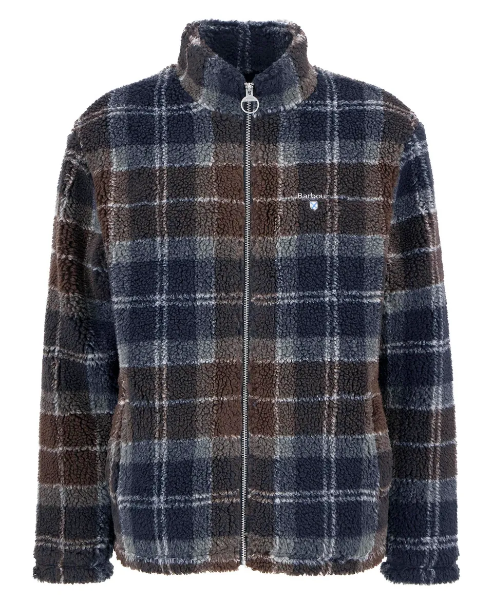 Barbour MFL0187 Sherpa felpa tartan midnight oak zip