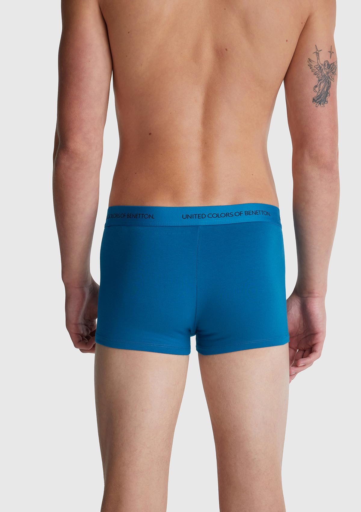 Benetton Boxer Uomo S blu cotone organico elasticizzato