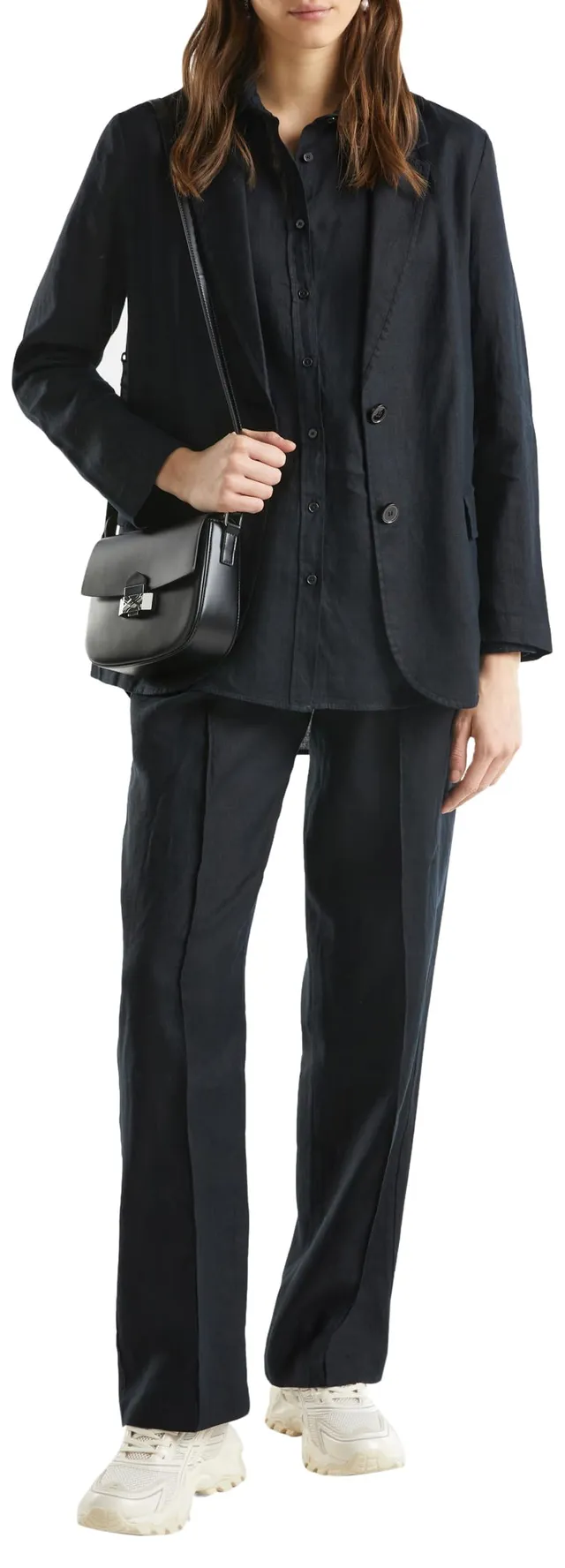 Benetton Blazer 2aghdw00r Giacca Donna Nero 36 Lino