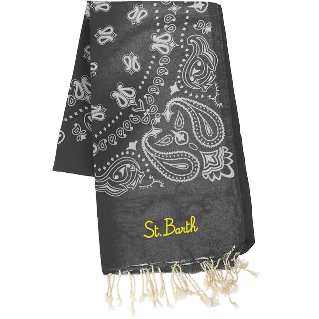 MC2 Saint Barth Foutas J N 07659L telo mare bandana nero