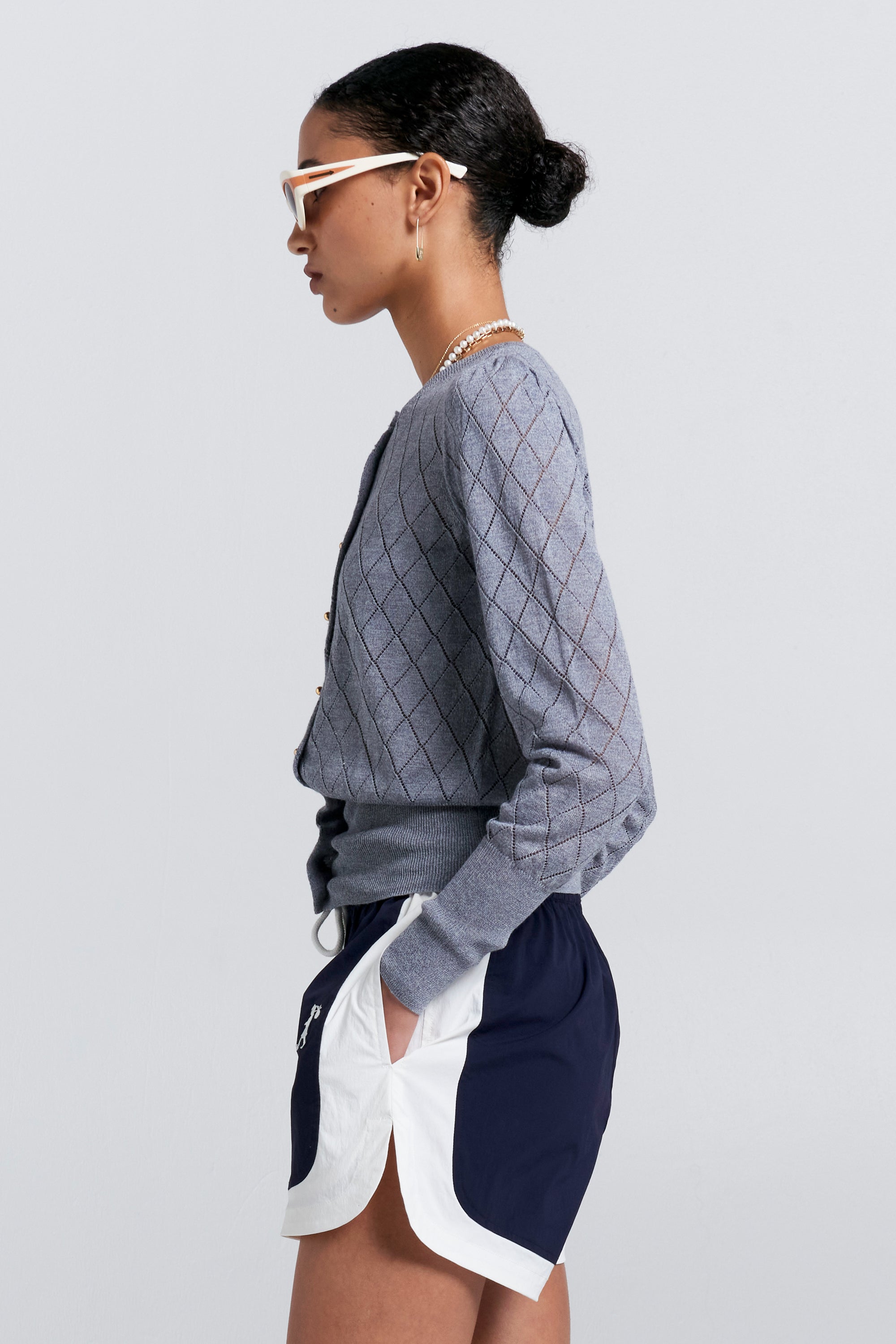 Karen Walker Dash Runaway Shorts blu navy/off-white