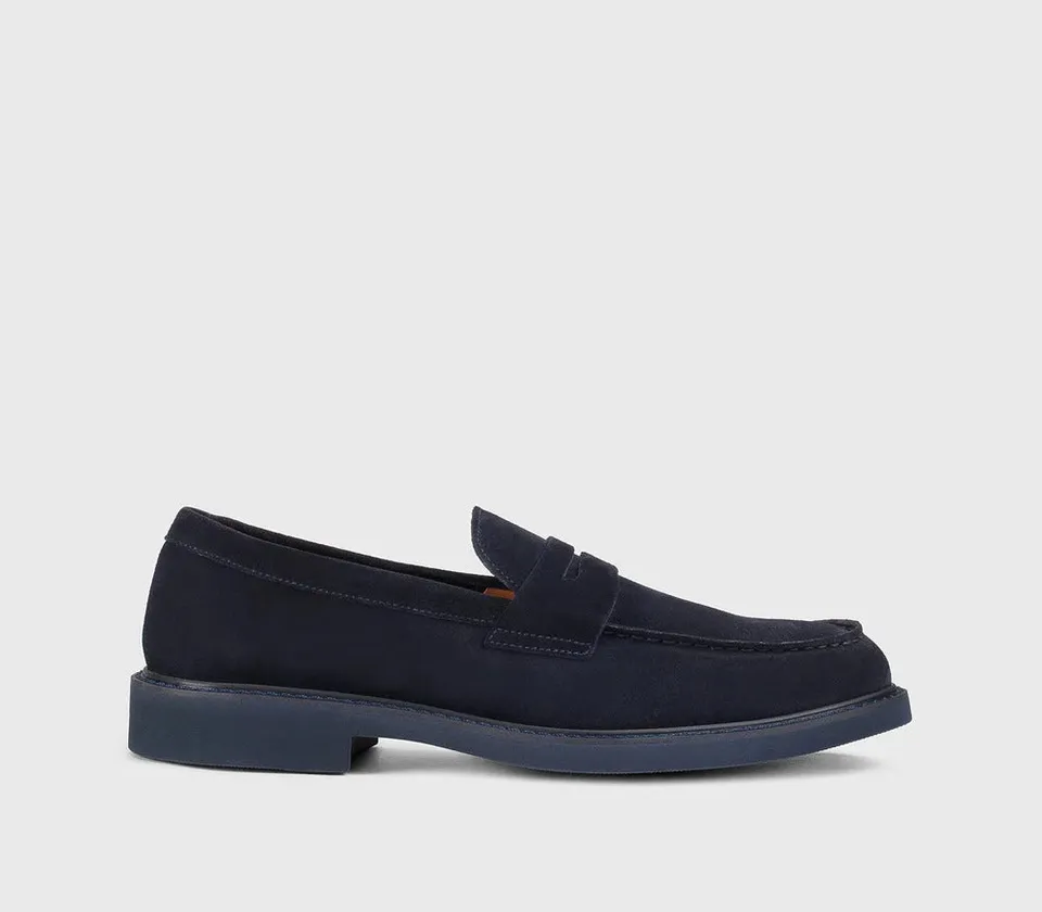 Doucal's DU2405ROBEUY009 mocassino uomo blu suede