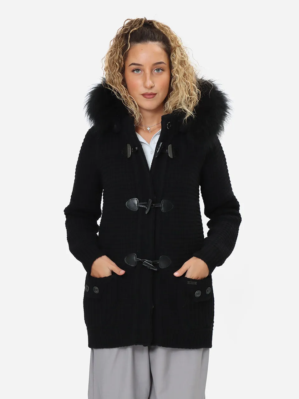 Bark Medium Duffle Coat W/Murmasky giubbotto donna nero