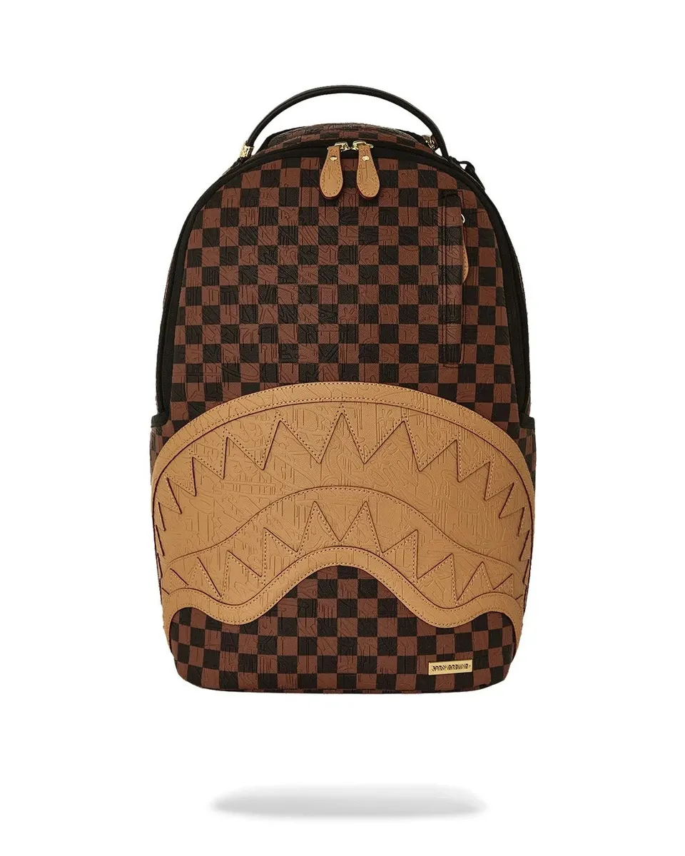 Sprayground Embossed Check 910B8592NSZ zaino marrone PVC