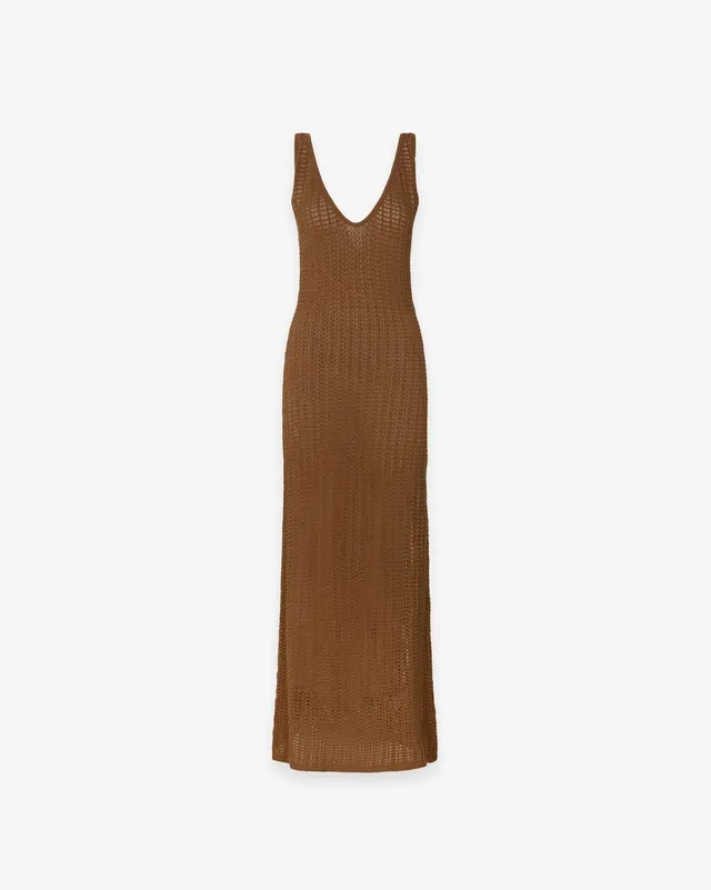 Hinnominate HMABW02672 Abito donna lungo moka traforato