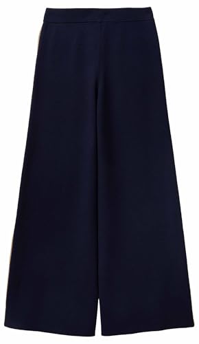 Benetton 17q3df013 Pantaloni Maglia Donna Blu XXS