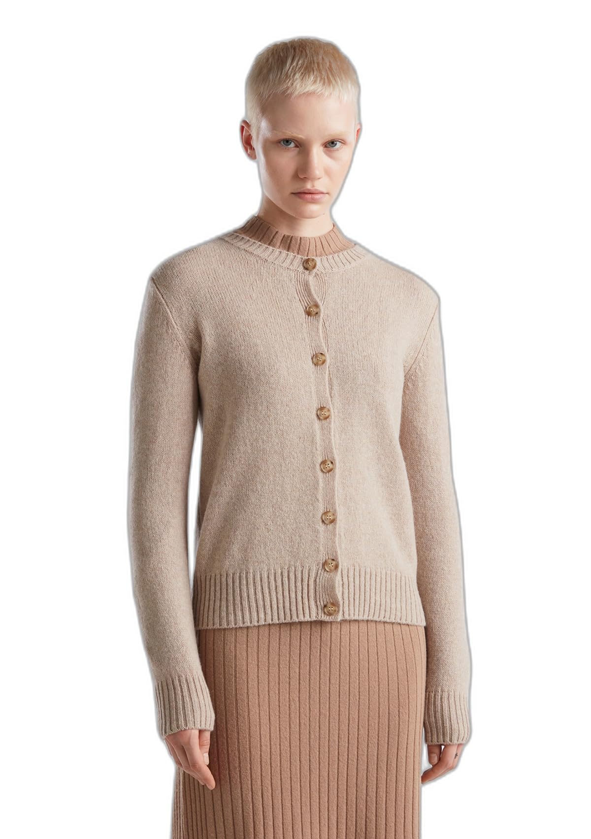 Benetton Coreana 103me500l Cardigan Donna Shetland Regular