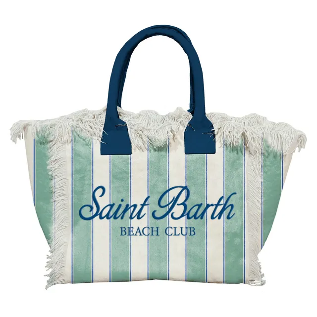 MC2 Saint Barth Colette borsa verde salvia beach stripes