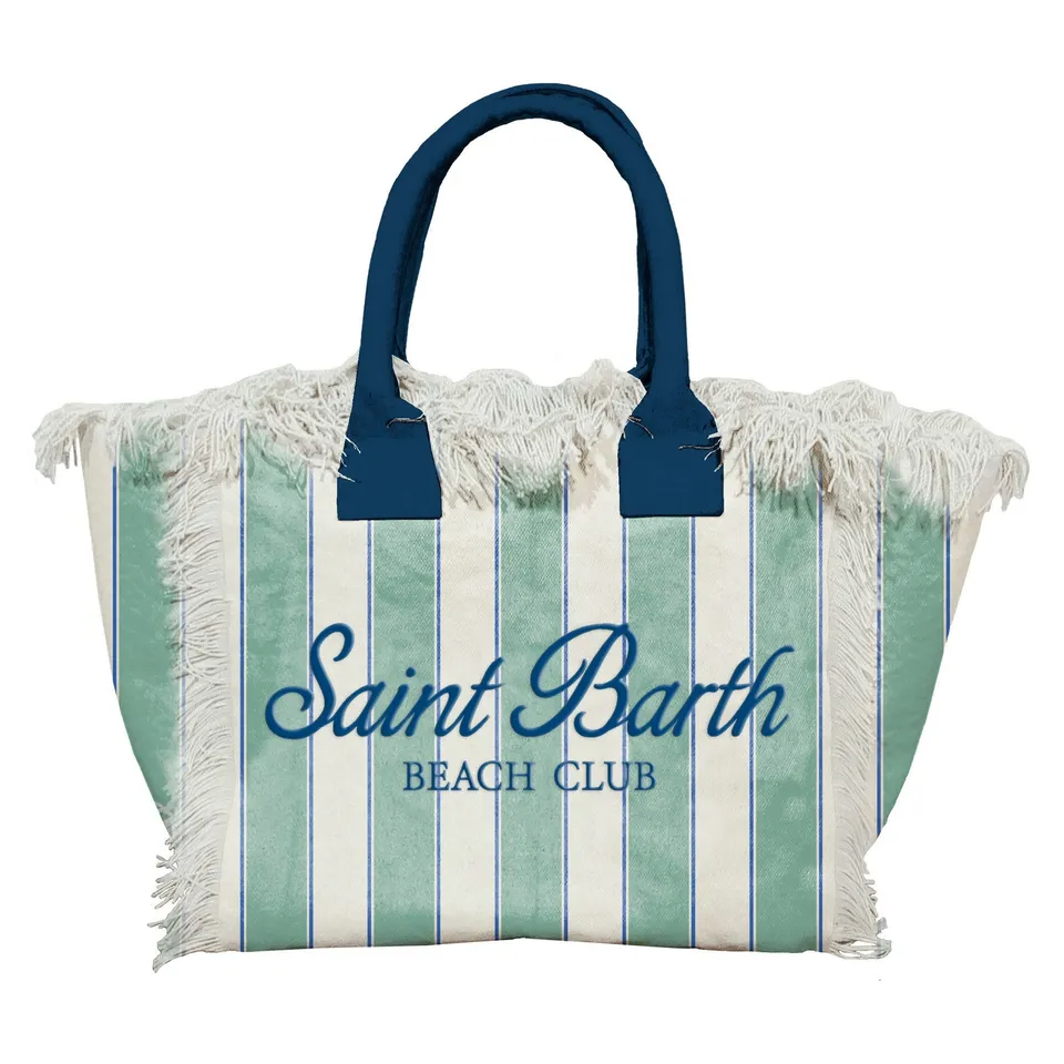 MC2 Saint Barth Colette borsa verde salvia beach stripes